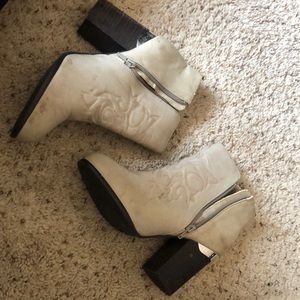 H&M  Faux Wooden/Silver heeled booties size 8